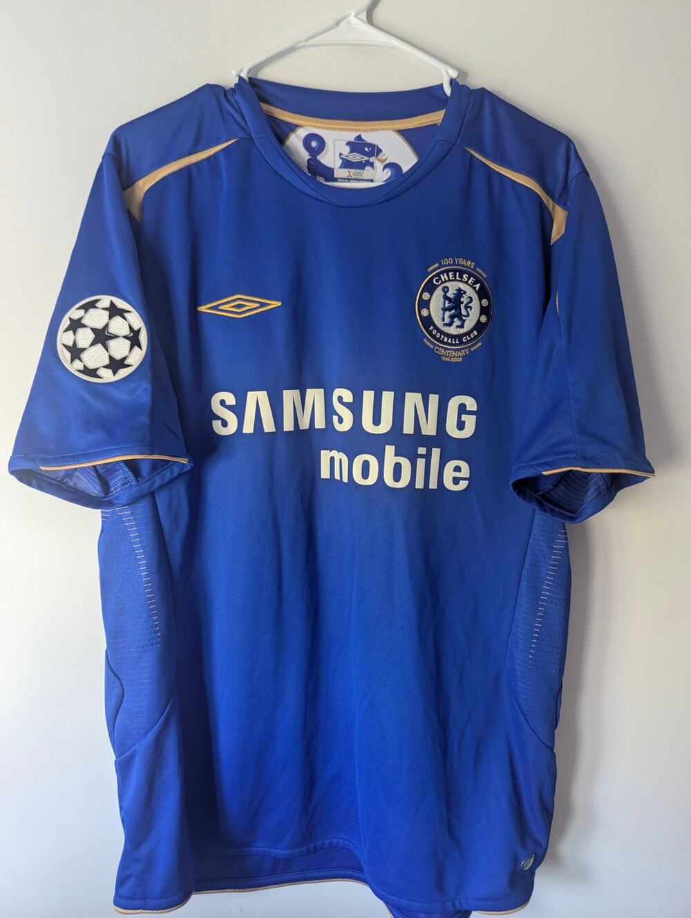 Chelsea Makelele 2005/06 Home Jersey Large UCL Fully Patched Umbro
